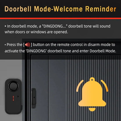 108dB Anti-Theft Door & Window Alarm Sensor – Magnetic Burglar Alert Security System for Home & Office Protection, Window Monitor Doorbell Alarm