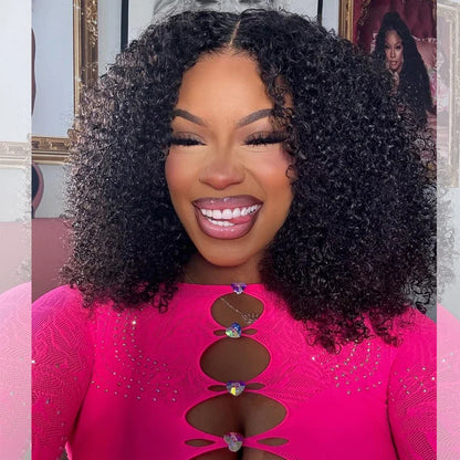 10A Human Hair Glueless Wig – Ready-to-Wear 6x4 HD Transparent Lace, Pre-Cut Bleached Knots, Kinky Curly Style