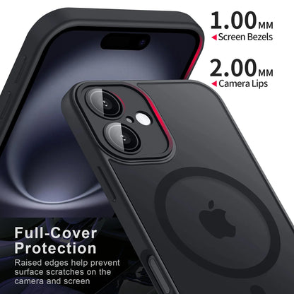 Luxury Magnetic Matte Translucent Armor Case - Shockproof MagSafe Cover for iPhone 11-16 with Wireless Charging Support