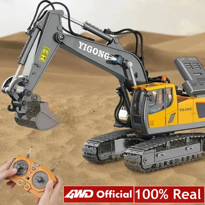 4WD RC Excavator Alloy Dump Truck Bulldozer | Remote Control Construction Vehicle Toy for Kids