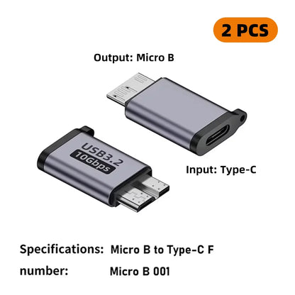 USB-C 3.0 to Micro B Adapter – Type-C Female to Micro B Male Connector for External Hard Drives, Samsung S5 & Laptop Devices