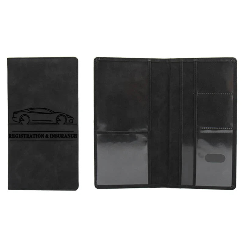 Leather Car Registration & Insurance Holder – Men's Driving License Cover, Auto Documents & Credit Card Storage Bag