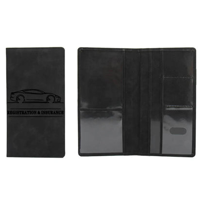Leather Car Registration & Insurance Holder – Men's Driving License Cover, Auto Documents & Credit Card Storage Bag