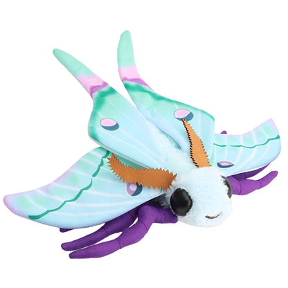 Rosy Maple Moth Plush Toy - Cute Lifelike Silkworm and Luna Moth Stuffed Insect Toy for Kids