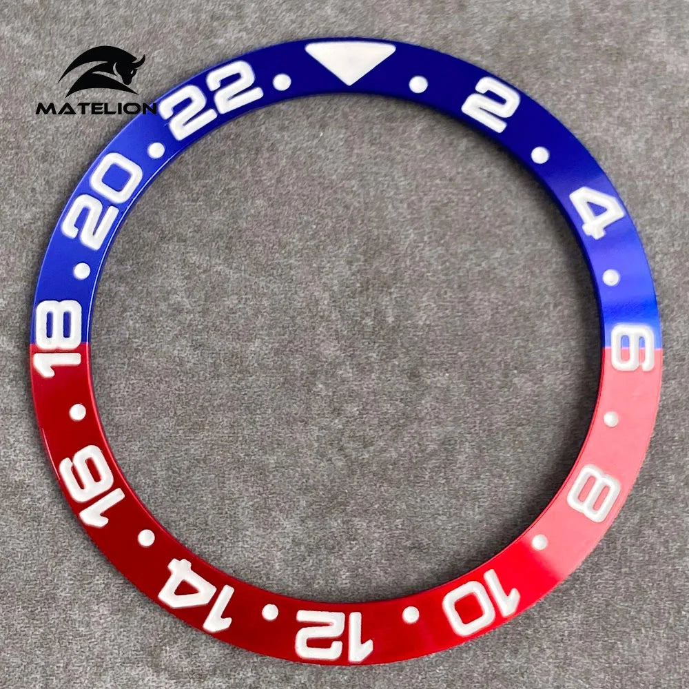 MATELION 38mm Ceramic Bezel Insert — Alloy Watch Ring for 40mm NH35/NH34 GMT Diving Watches