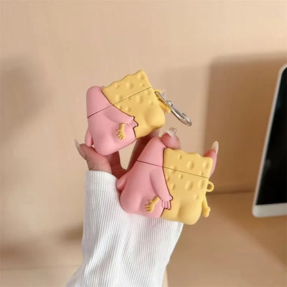 Cute Cartoon AirPods Case - Couple Design Protective Cover with Charm & Hook