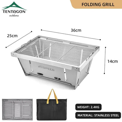 Hispeed Outdoor Camping Folding IGT Table – Multifunctional Wood Table with Gas Stove for BBQ, Picnic & Camp Grill