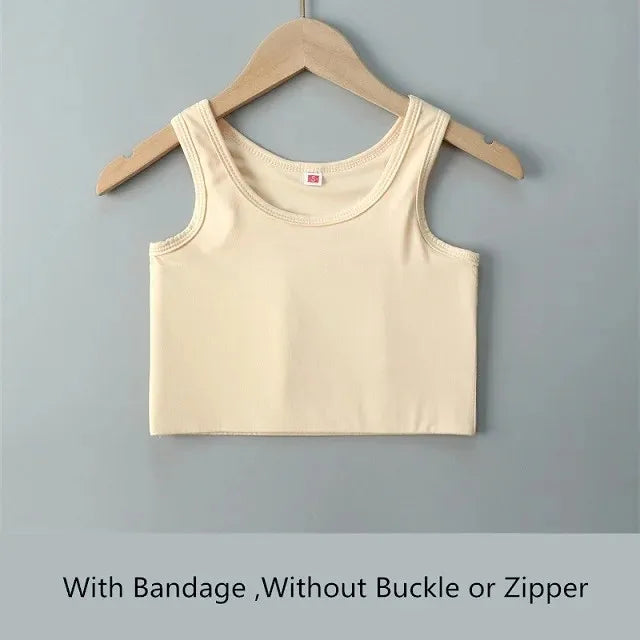 Women’s Half-Length Corset Top – Pullover Breast Binder with Bandage Tank Vest for Lesbian & Trans FTM