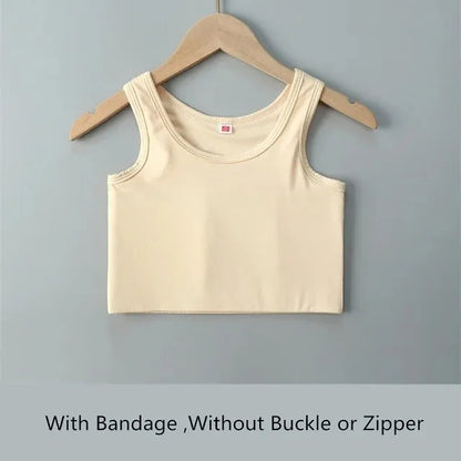 Women’s Half-Length Corset Top – Pullover Breast Binder with Bandage Tank Vest for Lesbian & Trans FTM