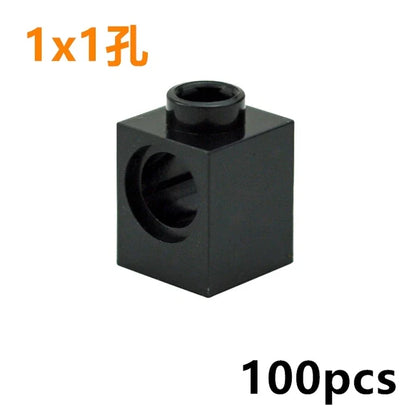 Technical Building Block Long Beam with Holes – Thick MOC Studded Bricks Compatible with 3703, 32018, 3895, 2730, 3894, 3701, 3700