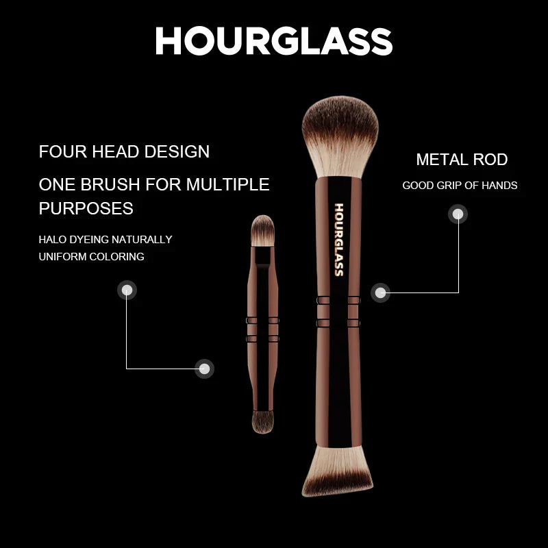 Hourglass No.24 Four-Head Multifunctional Makeup Brush – Loose Powder, Foundation, Concealer & Eyeshadow Brush