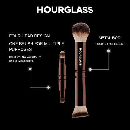 Hourglass No.24 Four-Head Multifunctional Makeup Brush – Loose Powder, Foundation, Concealer & Eyeshadow Brush