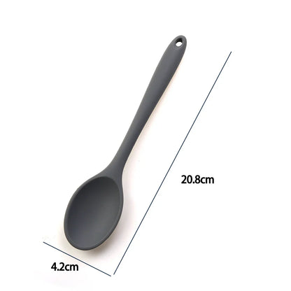 Soft Silicone Cooking Spoon - Long Handle Stirring Ladle for Kitchen Use - Essential Cooking Utensil