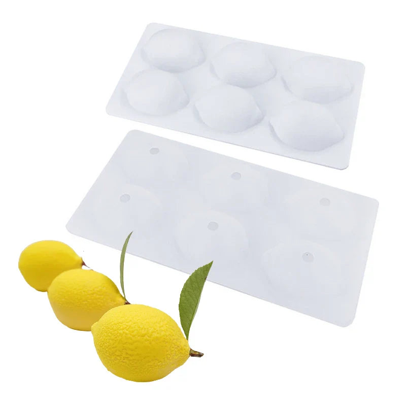 SHENHONG 3D Lemon Silicone Mould – 6-Cavity French Dessert Mousse Cake Mold for Pastry & Baking