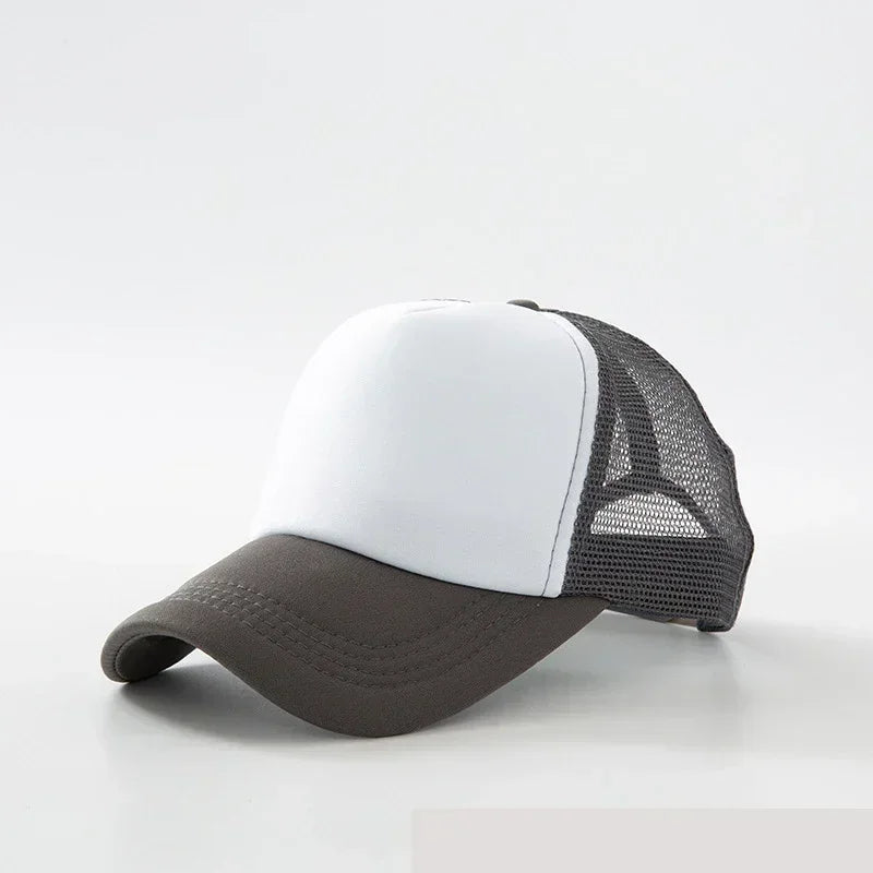 Custom Logo Trucker Hat - Adjustable Polyester Mesh Baseball Cap for Men & Women