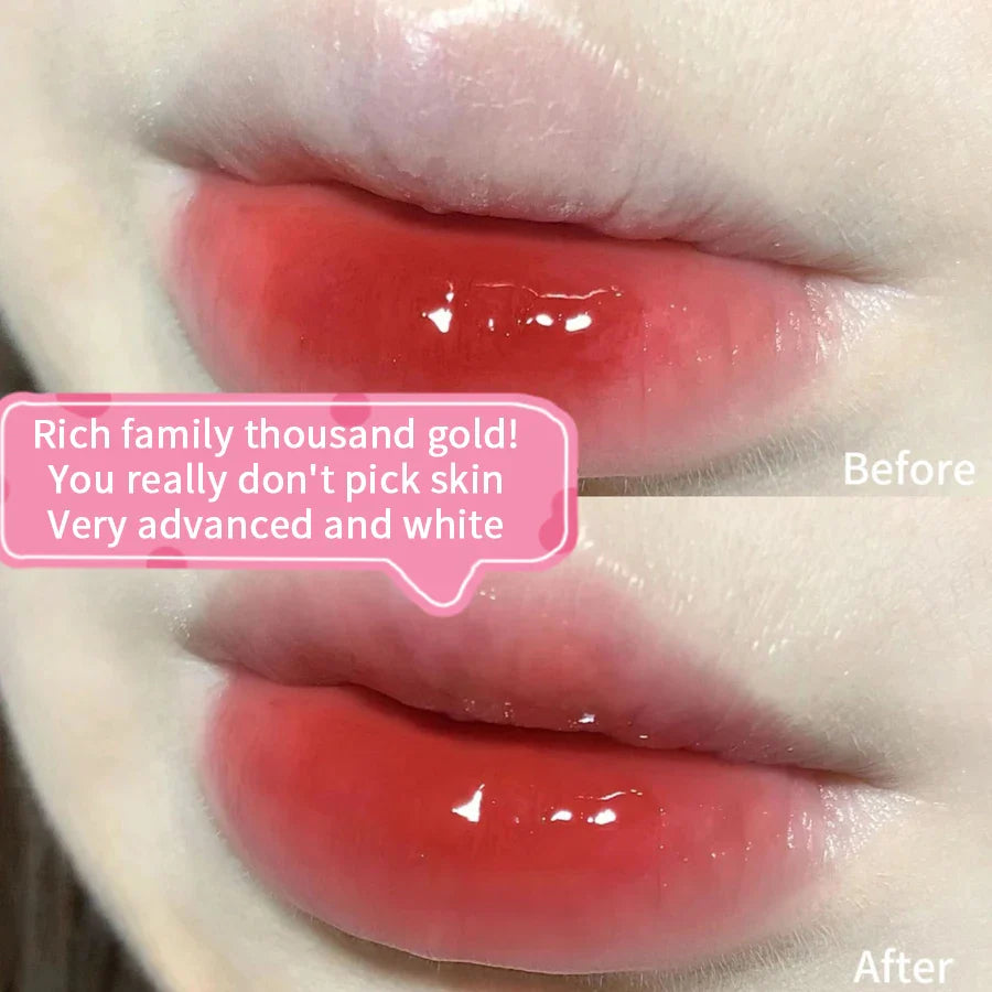 Long-Lasting Waterproof Lip Gloss – Moisturizing Mirror Shine, Easy Halo-Dyeing, Transparent Color Cosmetics
