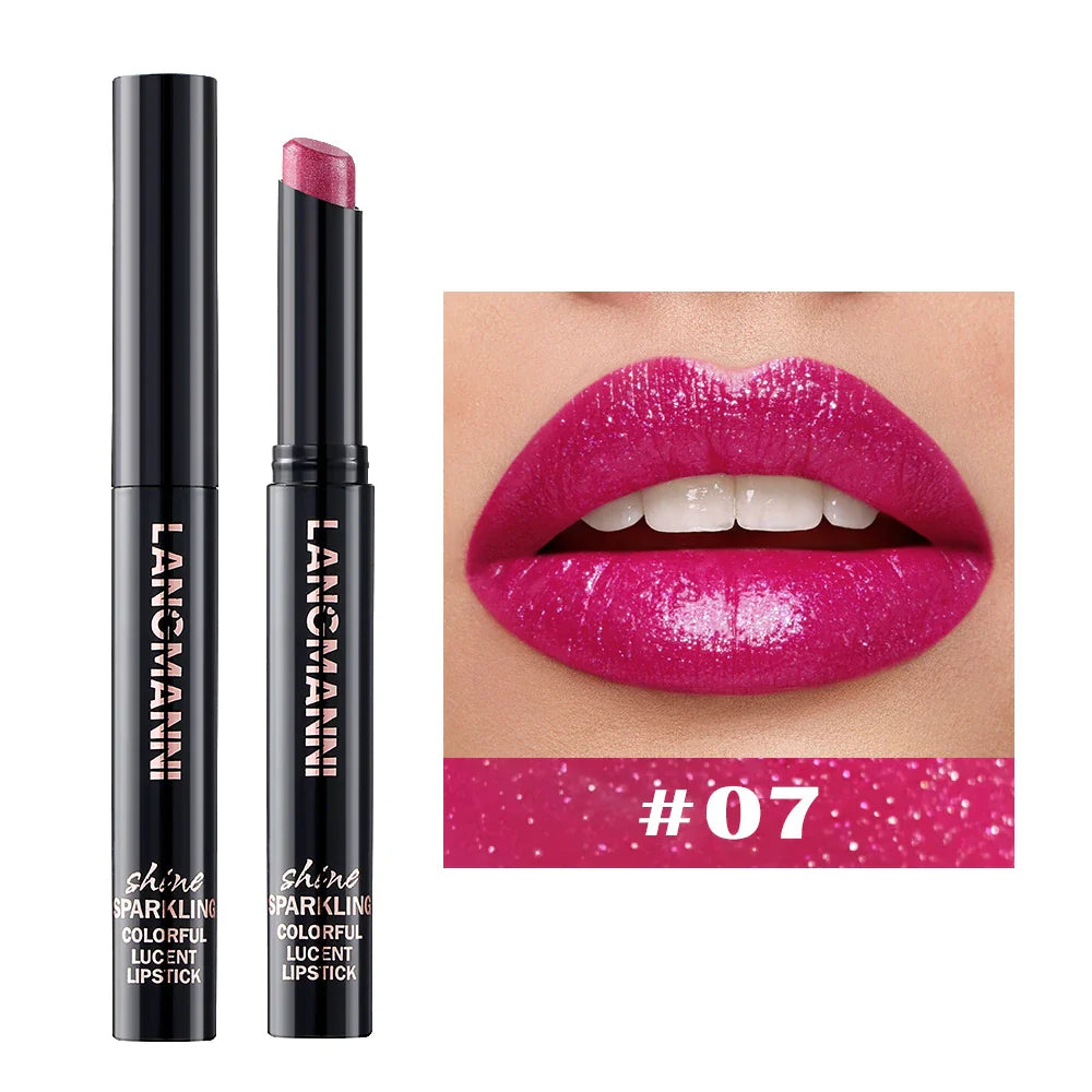Diamond Pearlescent Lipstick – Waterproof, Long-Lasting Matte Velvet Lipstick with Non-Stick Shine for Sexy Red Lips          Ask ChatGPT