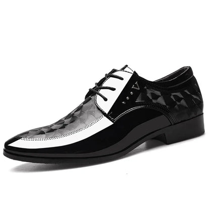 Men’s Classic Black Leather Slip-On Dress Shoes - Pointed Toe Business, Casual & Wedding Formal Shoes Plus Size
