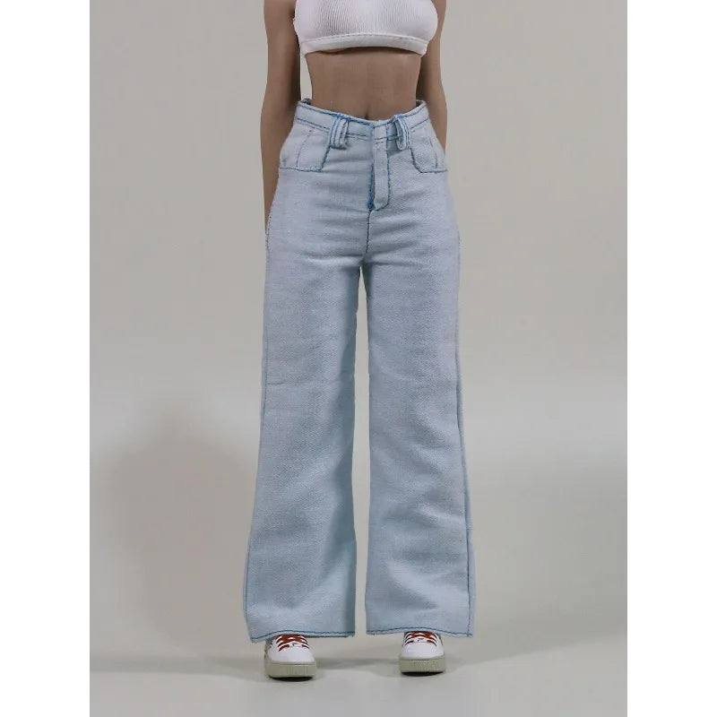 1/6 Scale Female Doll Jeans – Straight-Leg & Wide-Leg Pants for 12" Action Figure Clothes, Doll Accessories