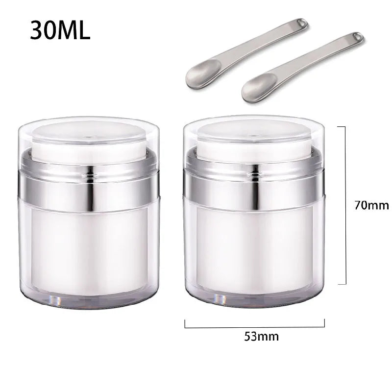15/30/50g Empty Airless Pump Jar — Refillable Acrylic Vacuum Bottle for Makeup, Lotion & Cosmetics