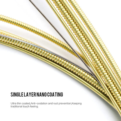 Orphee Acoustic Guitar Strings – 6Pcs/Set, Hexagonal Core, Full Bright Tone, TX620/TX630/TX640, Folk Guitar Accessories