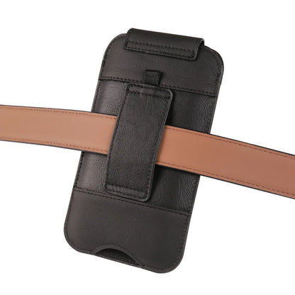 Genuine Cow Leather Phone Pouch – Men’s Waist Bag Holster for iPhone 7 to 16 Pro Max