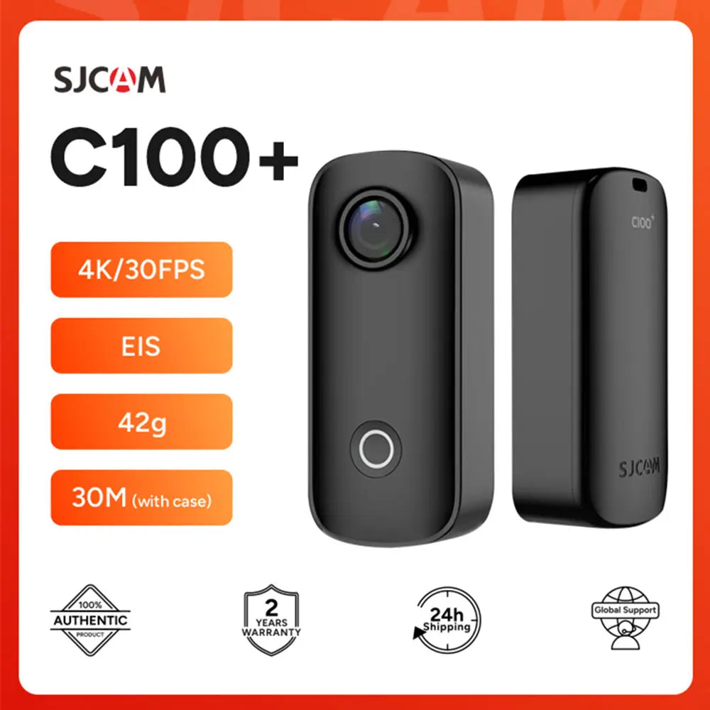 SJCAM C100 Plus 4K Action Camera — 30M Waterproof WiFi Sport Cam with EIS for Bike & Motorcycle Helmets