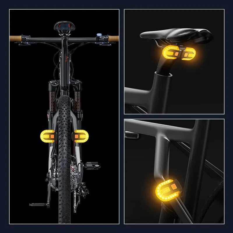 USB Rechargeable Bike Turn Signal Rear Light - LED Bicycle Lamp with Wireless Function - MTB Tail Light & Bike Accessories