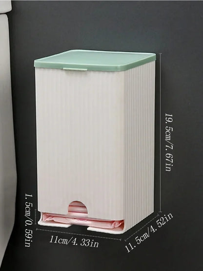 Wall-Mounted Sanitary Napkin Storage Box - Dust-Proof Organizer for Tissue Paper and Cotton Swabs, Bathroom Accessories