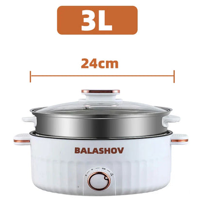 Electric Multi-Cooker Hot Pot – Double Layer Soup & Frying Cooker for Dormitory/Home with EU/US Plug