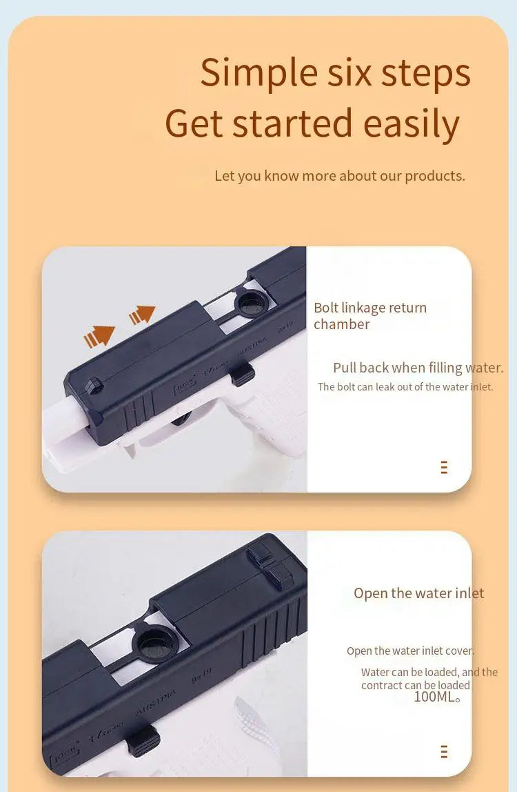 Summer High-Pressure Water Gun – Non-Electric Full Automatic Pistol for Kids, Boys, Girls & Adults