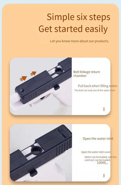 Summer High-Pressure Water Gun – Non-Electric Full Automatic Pistol for Kids, Boys, Girls & Adults