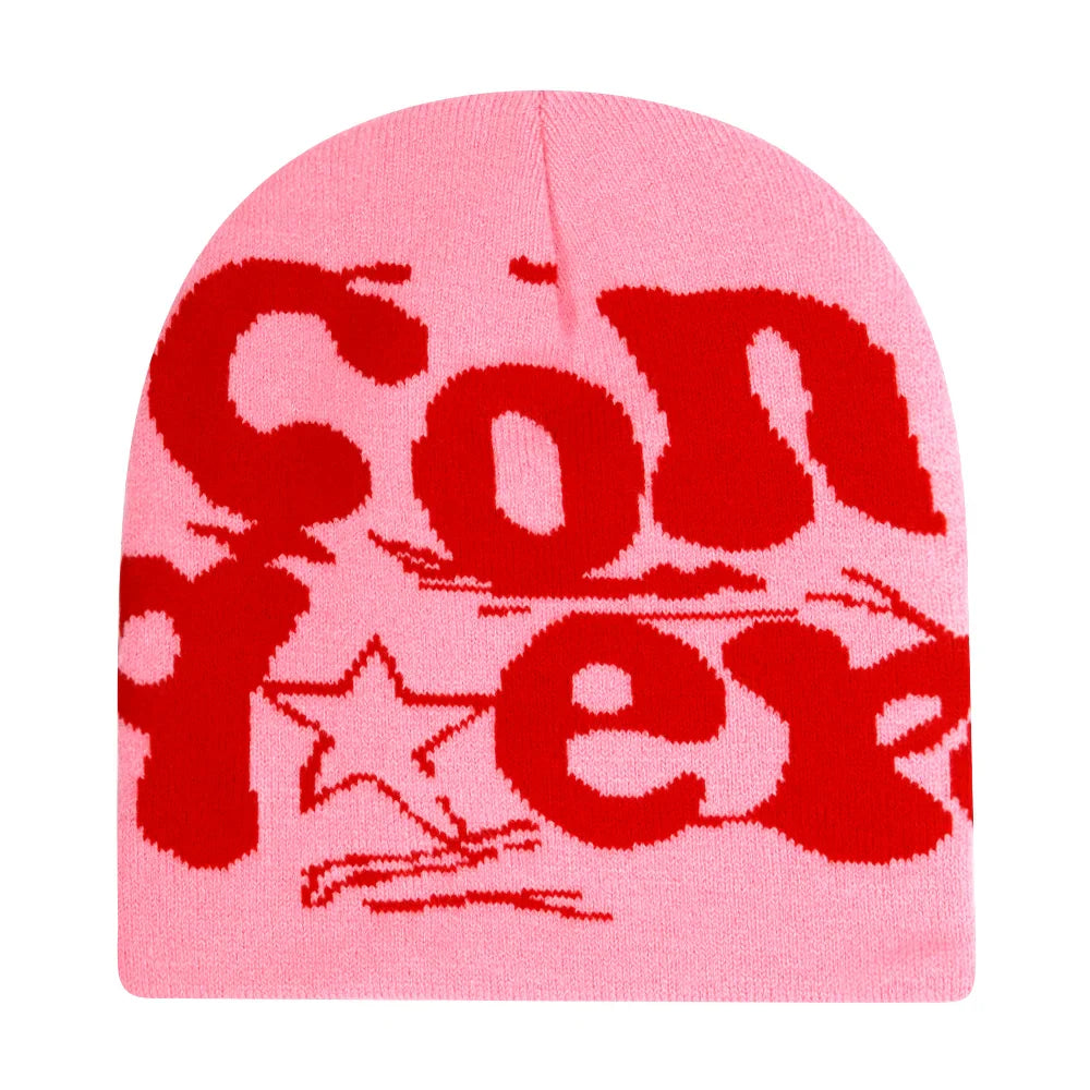 Y2K Letter Knitted Beanie Cap – Unisex Winter Autumn Warm Ski Skullcap, Hip Hop Streetwear Ear Cover Hat for Men & Women