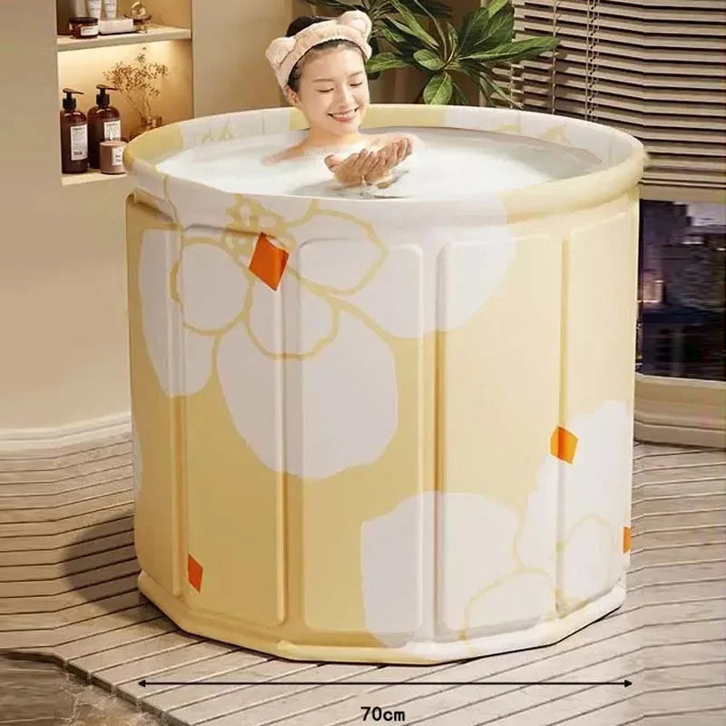 Foldable Portable Bath Tub - Thickened Full Body Bath Bucket for Children & Adults, Long-Term Temperature Lock