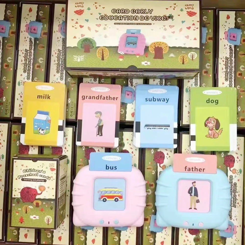 Early Education Flashcards – Talking English Learning Toys for Kids, Preschool Electronic Audio Book Machine Gift