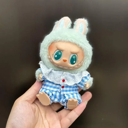 Mini Plush Doll Clothes Set – Kpop EXO Labubu Idol Overalls Outfit for 15-17cm Dolls, Clothing Gift