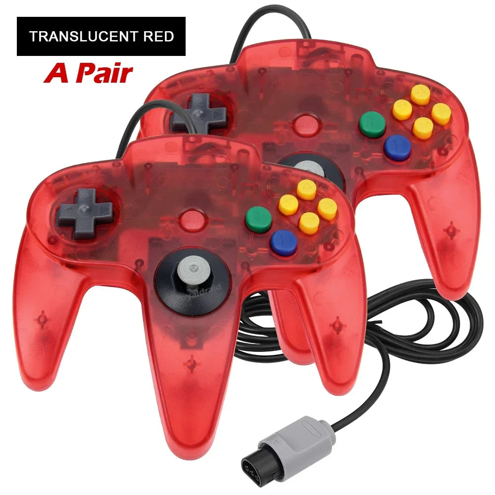 2PCS Wired Gamepad for N64 – Classic Retro Joystick Controllers for Nintendo 64 Gaming Accessories