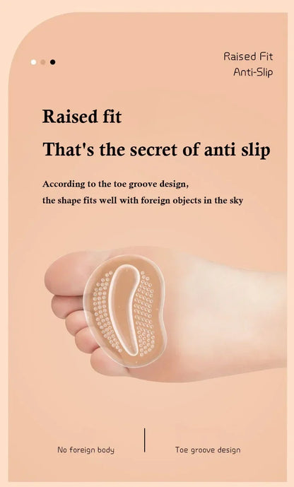 New Forefoot Pads for Sandals & High Heels – Silicone GEL Invisible Half-Size, Non-Slip Self-Adhesive Pads