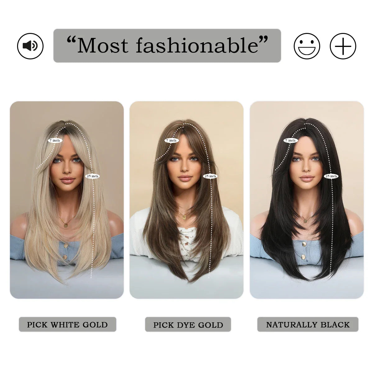7JHH Honey Blonde Wig with Bangs - Long Brown Layered Heat Resistant Synthetic Wig for Women, Daily Use