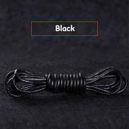 Cotton Waxed Shoe Laces - Round Leather Style Waterproof Replacement Laces for Oxford Shoes & Boots