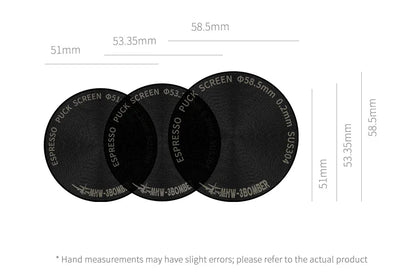 MHW-3BOMBER Espresso Puck Screen – 51/53/58.5mm Reusable Stainless Steel Coffee Filter, 0.8/0.2mm Thickness Coffee Tool