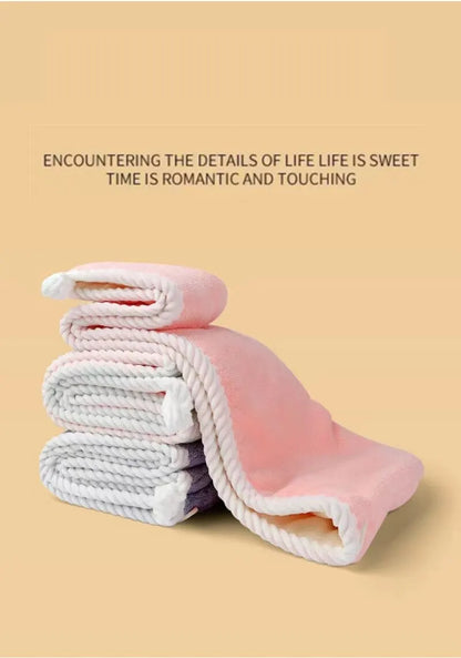 Double Thick Dry Hair Towel - Double-Sided Dry Hair Cap, Multi-Color Strong Absorbent, Rippled Edge Quick Drying Bath Hat