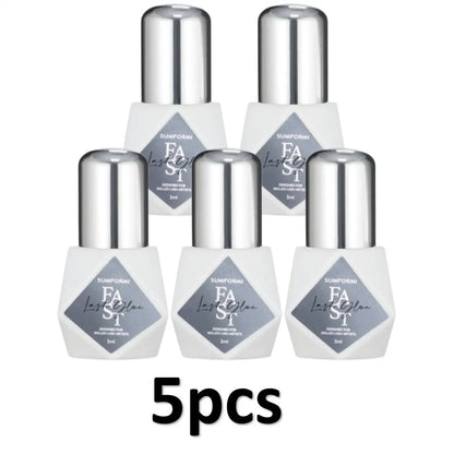 Gollee 5-Pack Eyelash Extension Glue – 7-9 Week Long-Lasting, Quick-Dry 0.3-1s, Black & Latex-Free