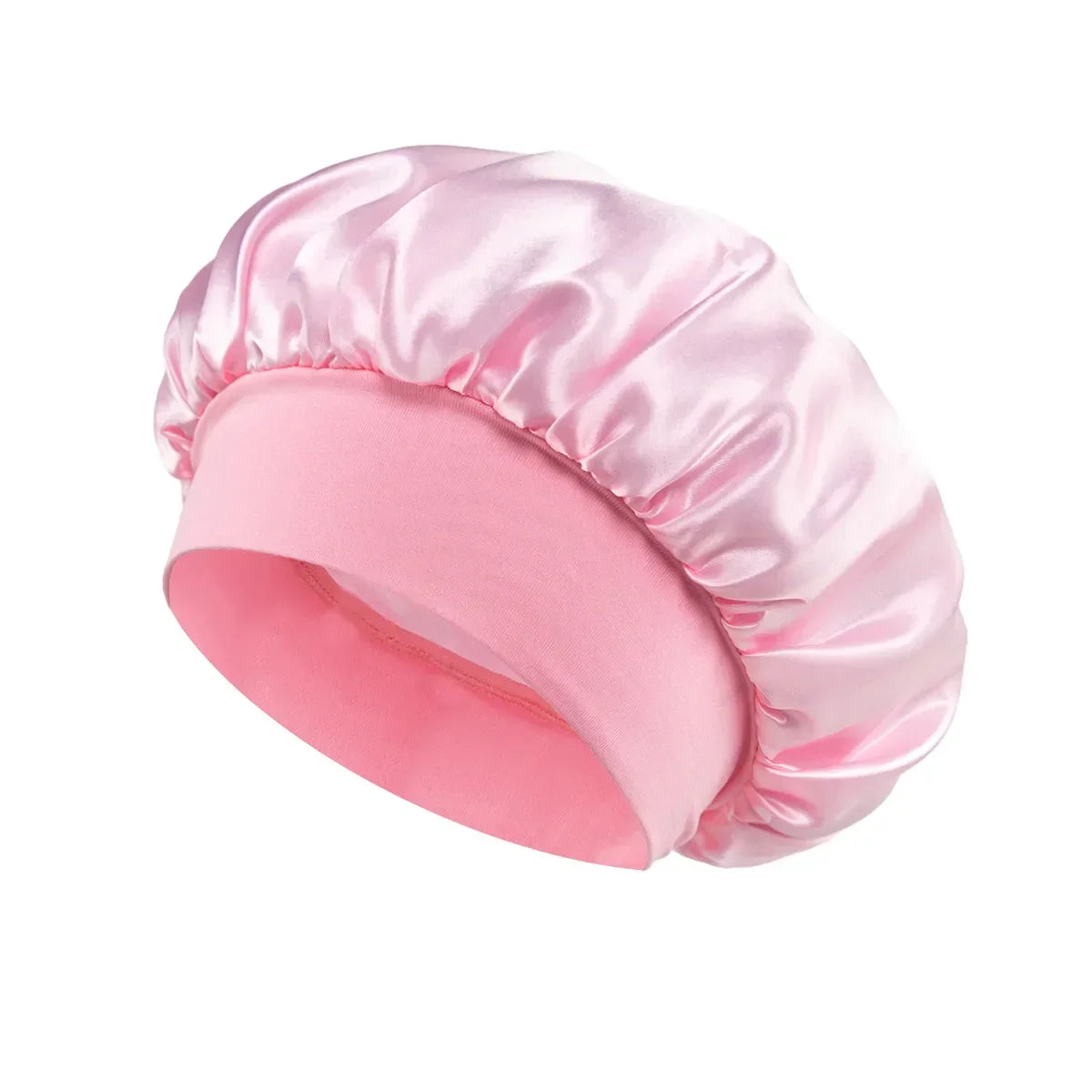 Women’s Satin Hair Bonnet – Solid Silk Sleeping Cap with Wide Brim and Elastic Soft Band for Hair Care