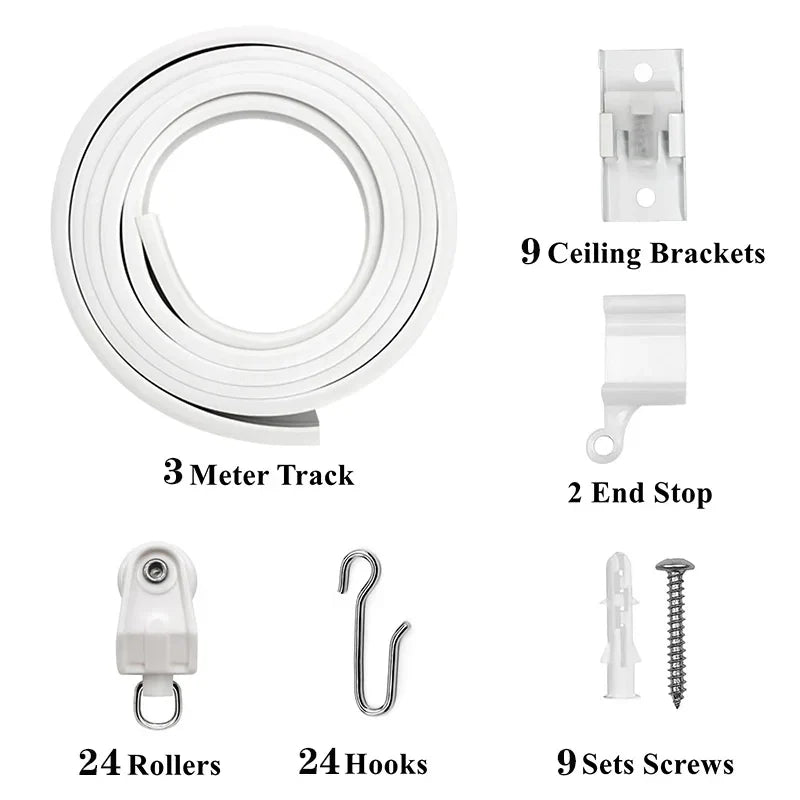 1–6M Flexible Bendable Curtain Track – Silent Ceiling Rail for Bedrooms, Bathrooms, Balconies & Room Dividers