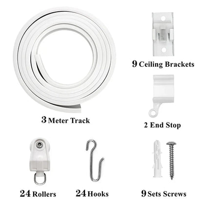 1–6M Flexible Bendable Curtain Track – Silent Ceiling Rail for Bedrooms, Bathrooms, Balconies & Room Dividers