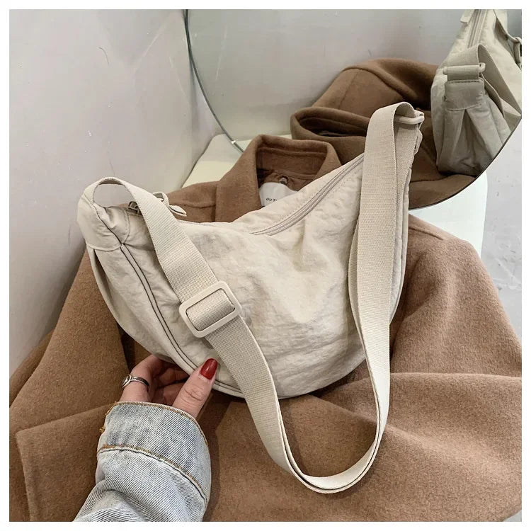 Casual Nylon Hobo Crossbody Bag for Women – Shoulder, Half Moon, Tote Travel Shopper & Purses