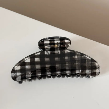 Leopard Print Acrylic Hair Grab Clip | Large Arc Cross Square Geometric Shark Clip for Women