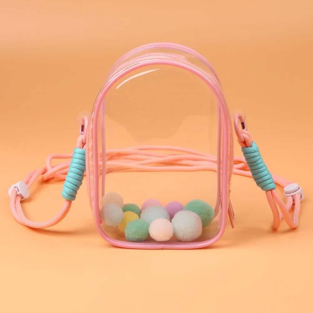 Labubu Doll Protective Case — 15cm Cotton Sitting Party Storage & Dustproof PVC Shoulder Bag