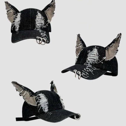 NEW Y2K Hot Girl Graffiti Baseball Cap – Rabbit Ears Cowboy Hip Hop Hat for Men & Women, Party Team Style